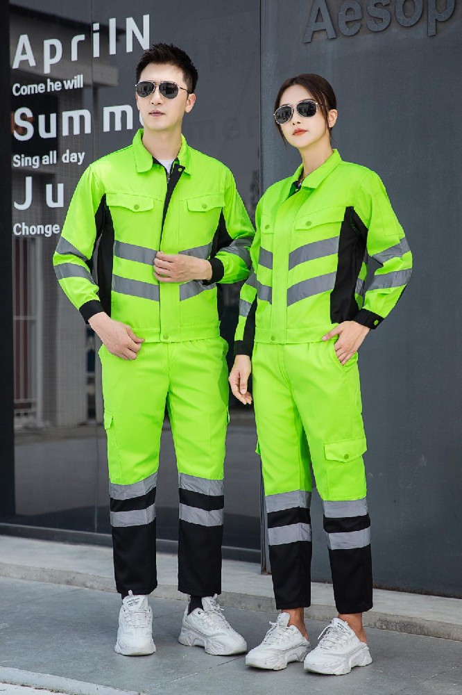 防静电秋冬长袖荧光绿荧光黄夹克衫工作服