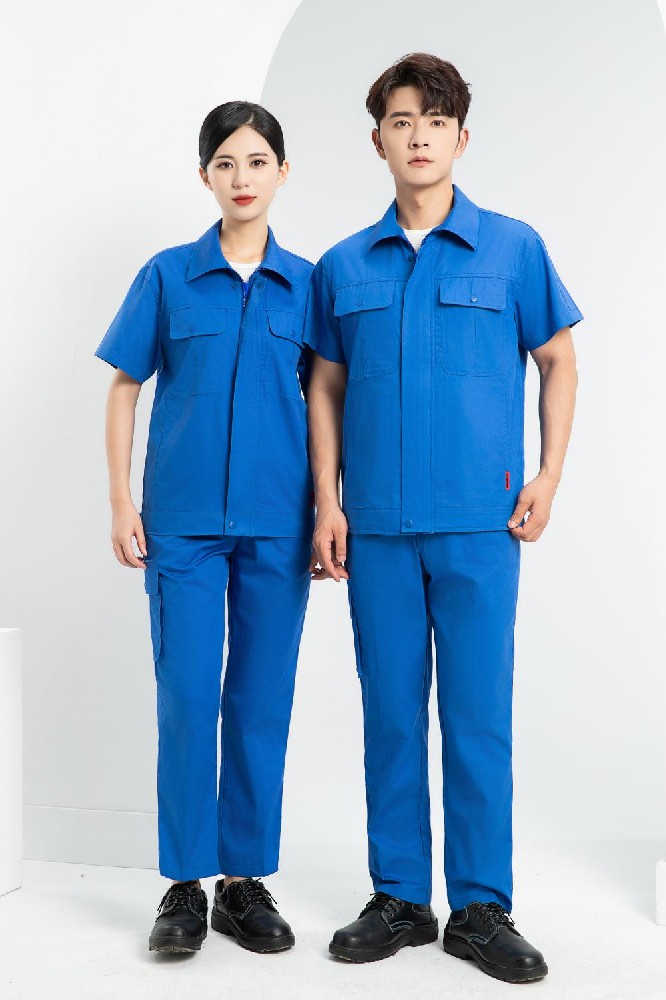 纯棉短袖夹克衫工作服职业装工装