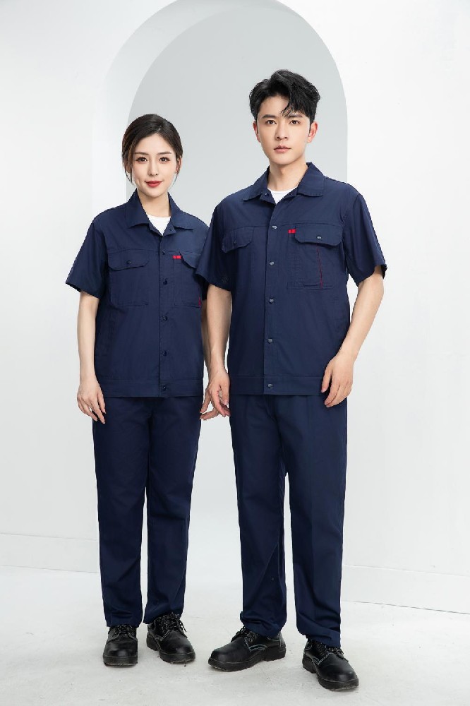 夏季纯棉短袖夹克衫厂服