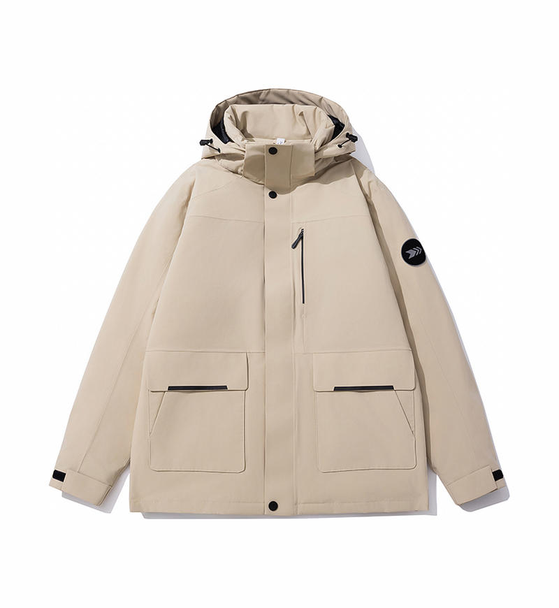 一体款按扣口袋羽绒内胆冲锋衣