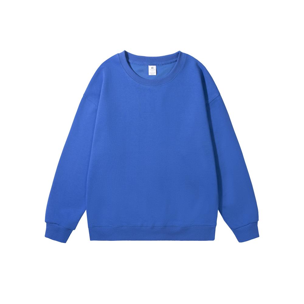 纯色复合落肩圆领卫衣