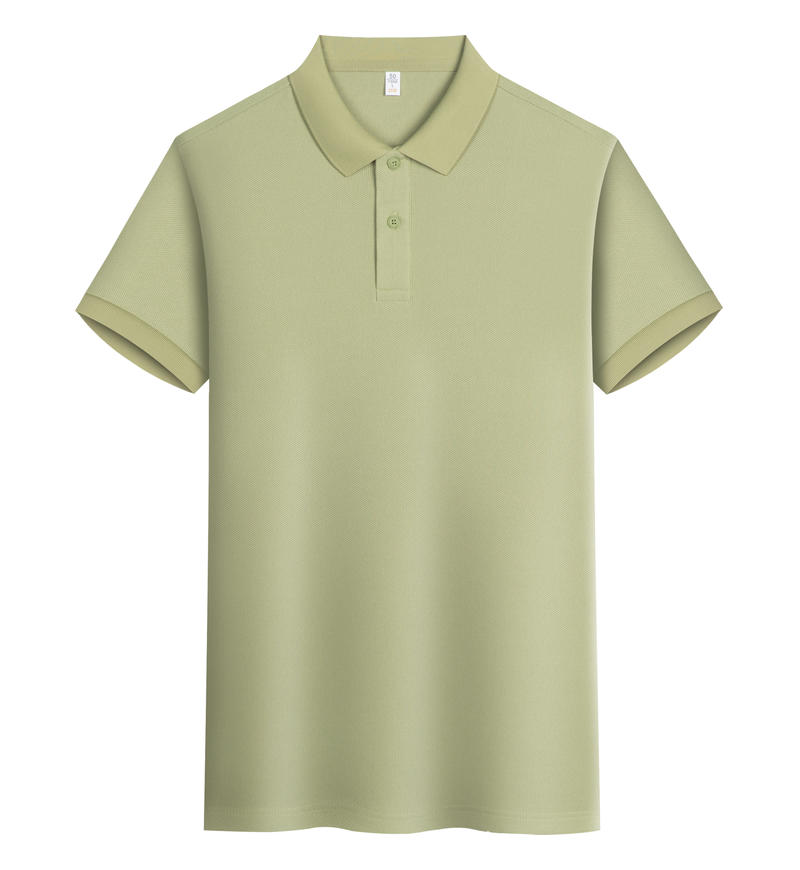 蜂眼珠地纯色短袖POLO衫