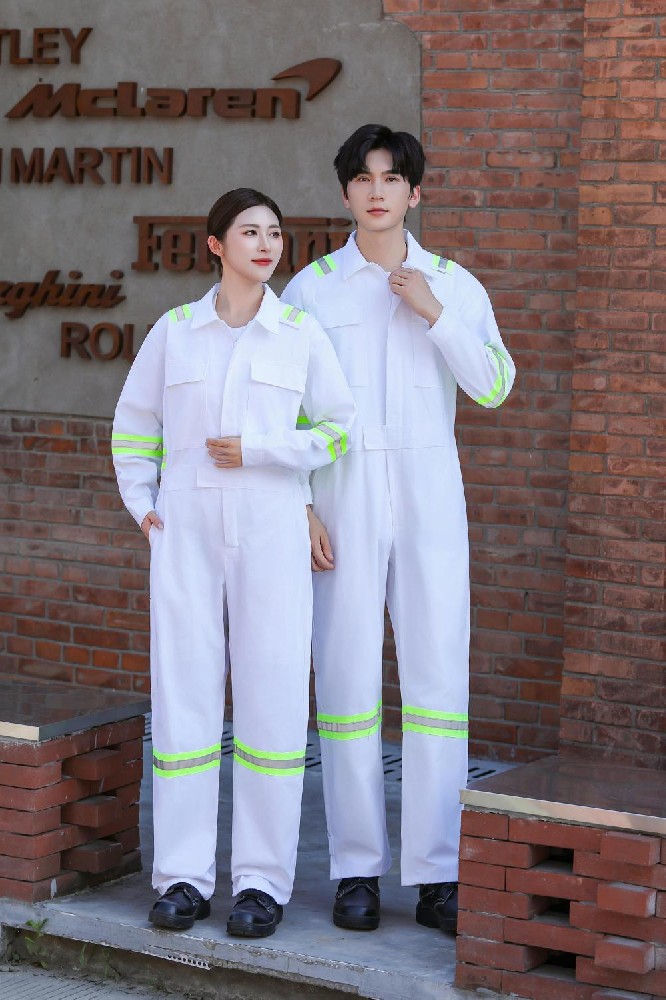 纯棉春秋绿条两色连体服